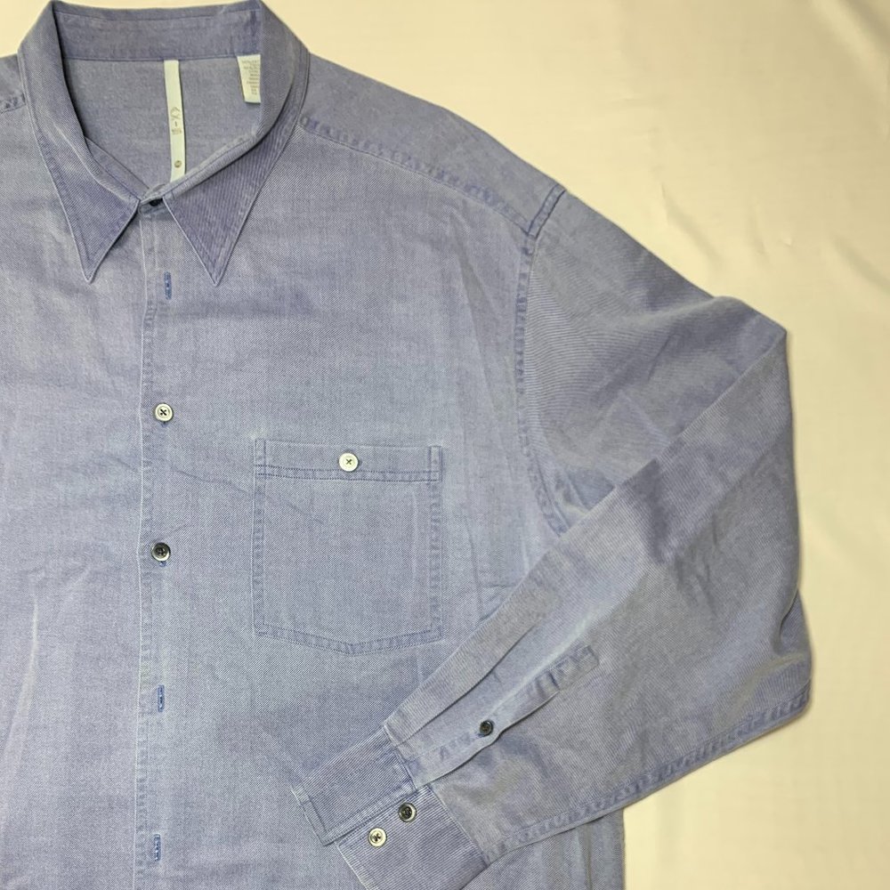 AXIS MENS 2XT LONG SLEEVE BUTTON BLUE SHIRT  TALL